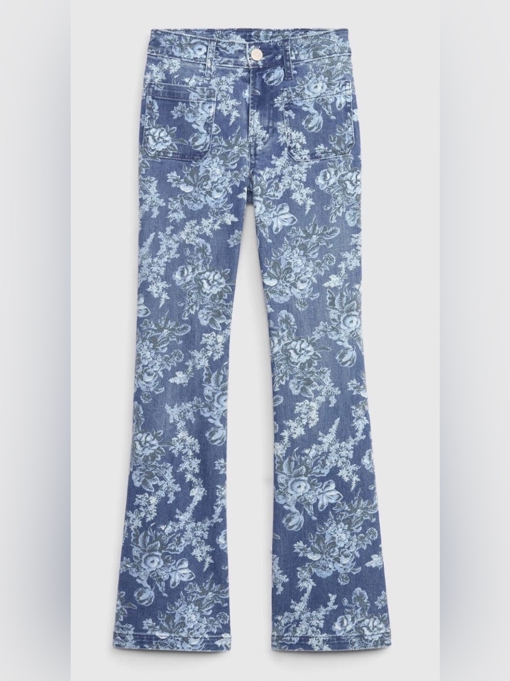Gap x LoveShackFancy High Rise ‘70s Flare Jeans Floral Print Women’s 27 4R